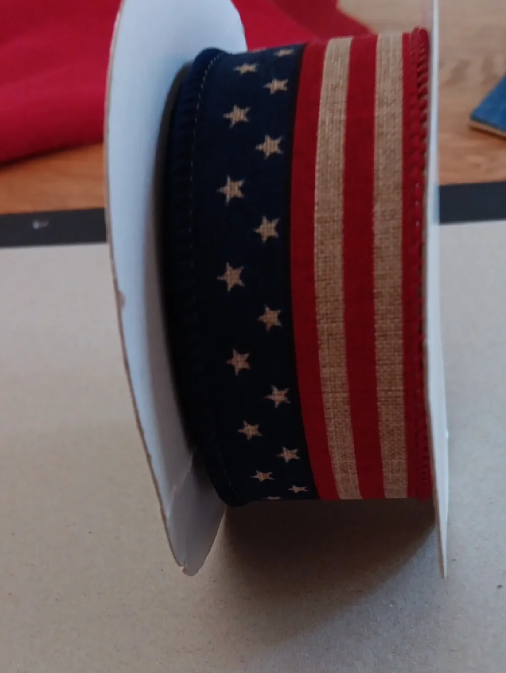 RG Ribbon Red Blue Cream Craft Ribbon - Picture 5 of 7